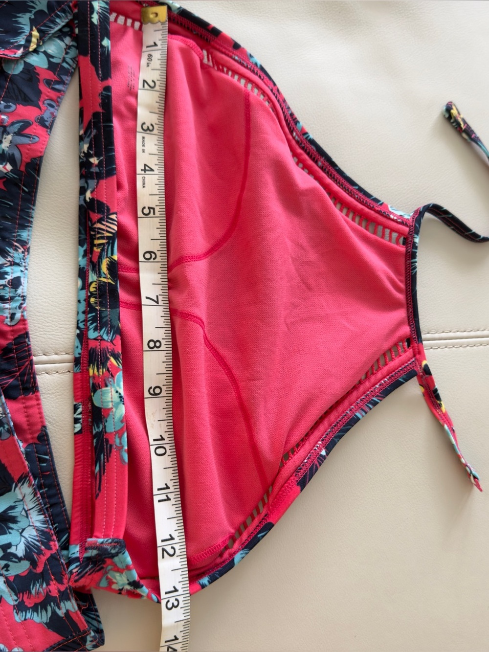 Roxy Pink & Navy Floral Halter Bikini short Set - Picture 6 of 8
